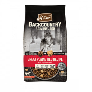 Merrick Backcountry Raw Infused Grain Free Dog Food Great Plains Red Recipe Freeze Dried Dog Food