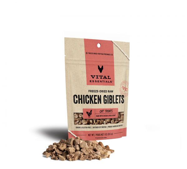 Vital Essentials Vital Cat Freeze Dried Grain Free Chicken Giblets Cat Treats