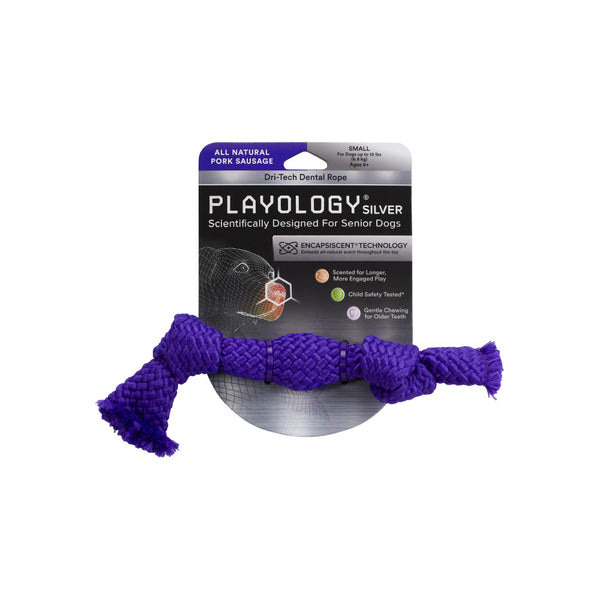 Playology Dri-Tech Dental Rope Pork Sausage Scented Dog Toy