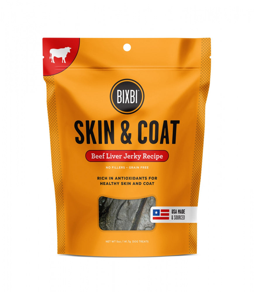 BIXBI Skin & Coat Beef Liver Jerky Dog Treats