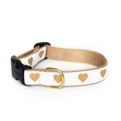 Up Country White Heart of Gold Collars & Leads